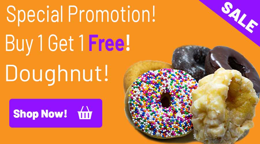 Buy 1 get 1 free doughnut sale!