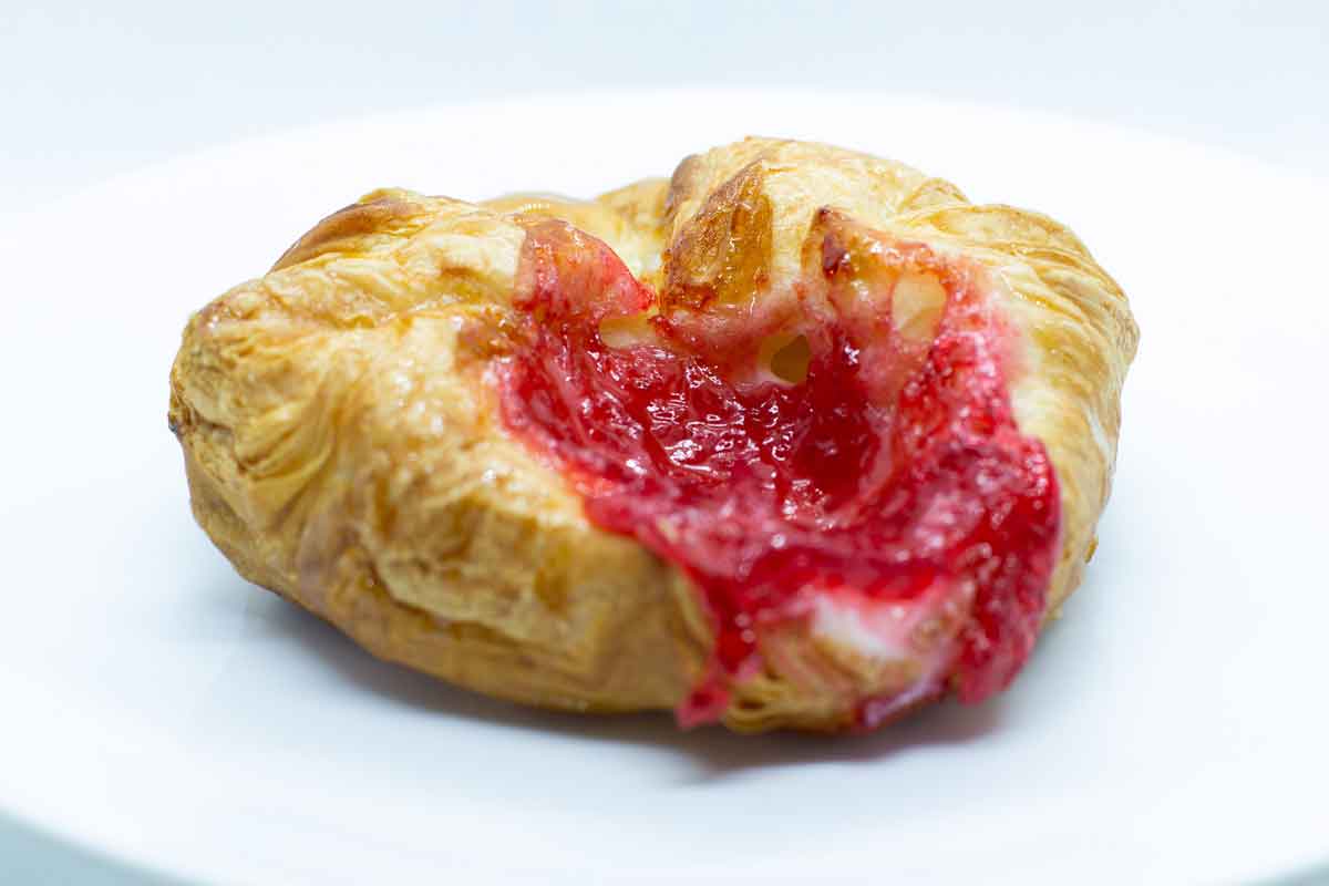 A photograph of a Cherry Cheese Danish