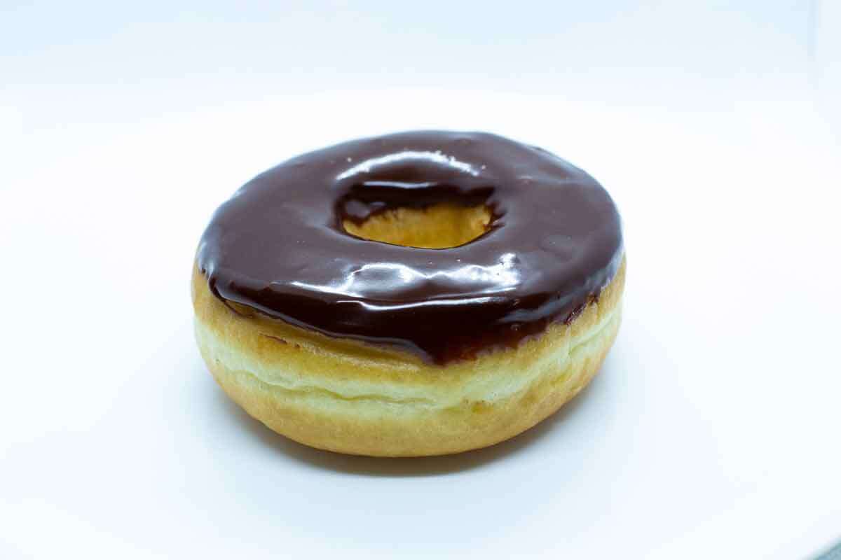 A photograph of a Chocolate Dipped Doughnut